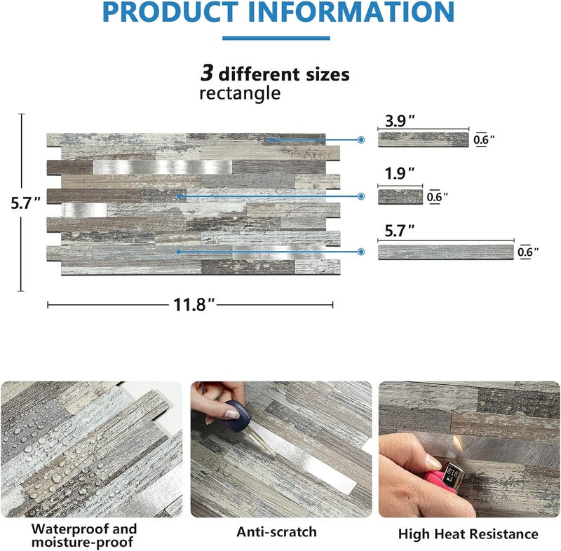 Midcard 20 Sheets Peel and Stick Backsplash PVC Wall Tile,for Kitchen Backsplash - Image 3